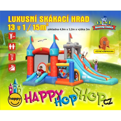 Luxusní skákací hrad 13 v 1, Happy Hop 9021, 13 in 1 Bouncy Castle