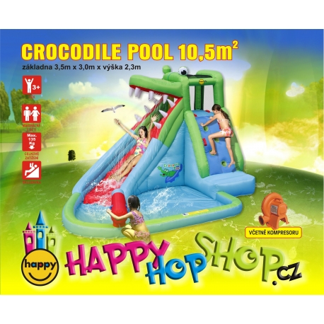 Crocodile Pool vodní skluzavka s bazénkem happy hop 9240
