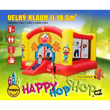Happy Hop super skákací hrad se sluneční clonou a skluzavkou