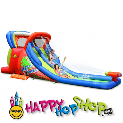 Happy Hop Hot Summer velká vodní dvoj-skluzavka s fukarem, Happy Hop 9129