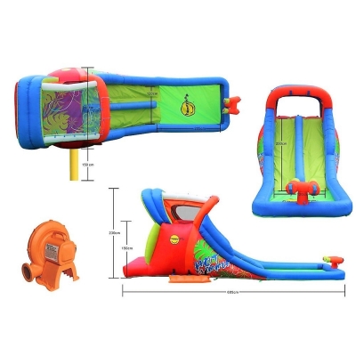 Happy Hop Hot Summer velká vodní dvoj-skluzavka s fukarem, Happy Hop 9129