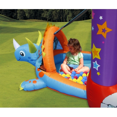 Happy Hop 9122 Dino party skákací hrad s míčky, trampolína dinosaurus, Dino´s Play House