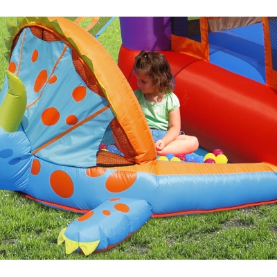 Happy Hop 9122 Dino party skákací hrad s míčky, trampolína dinosaurus, Dino´s Play House