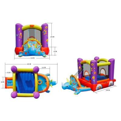 Happy Hop 9122 Dino party skákací hrad s míčky, trampolína dinosaurus, Dino´s Play House