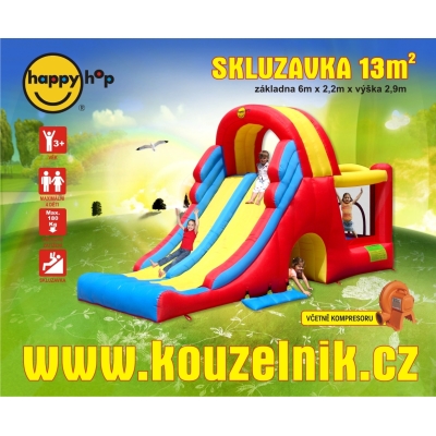 Velká dvojskluzavka se skákačkou