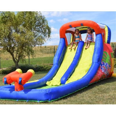 Happy Hop Hot Summer velká vodní dvoj-skluzavka s fukarem, Happy Hop 9129