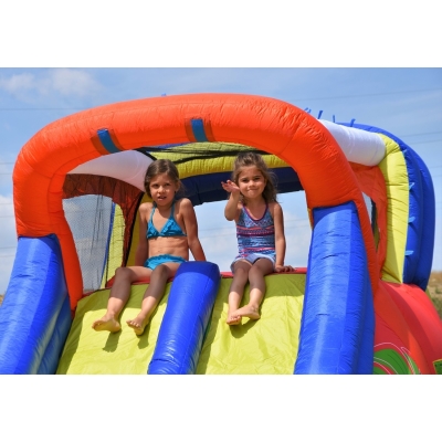 Happy Hop Hot Summer velká vodní dvoj-skluzavka s fukarem, Happy Hop 9129