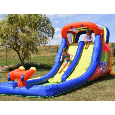 Happy Hop Hot Summer velká vodní dvoj-skluzavka s fukarem, Happy Hop 9129