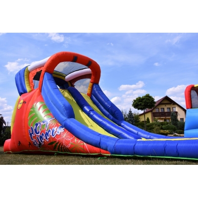 Happy Hop Hot Summer velká vodní dvoj-skluzavka s fukarem, Happy Hop 9129