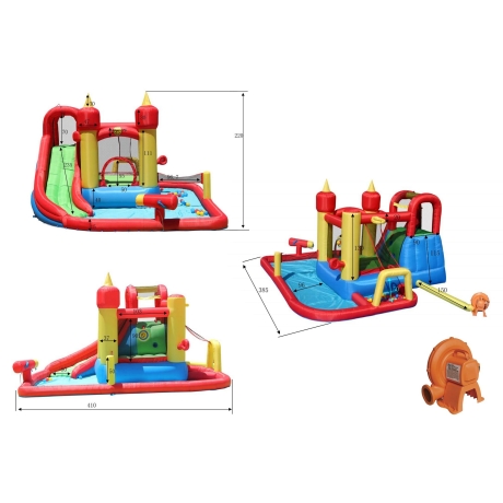 Happy Hop Funland vodní zábavný aqua s bazénem, skluzavkou a míčky, Happy Hop 9016