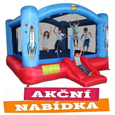 Happy Hop super skákací hrad se sluneční clonou a skluzavkou