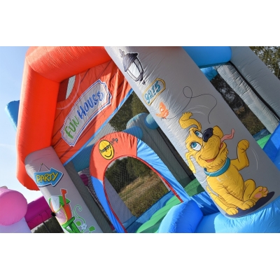 Happy Hop 9215 Párty dům Fun House, skákací hrad se skluzavkou