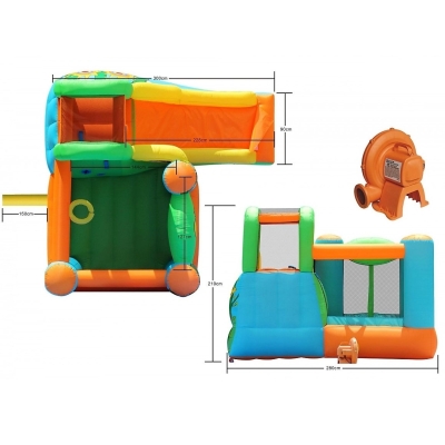 Happy Hop Džungle skákací hrad se skluzavkou a zvířátky