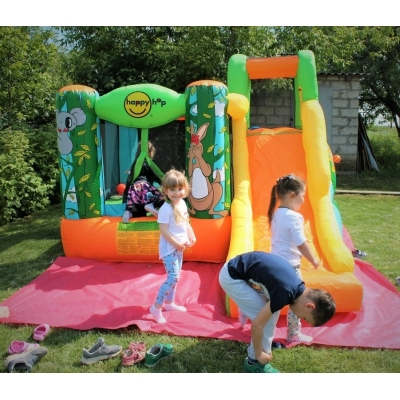 Happy Hop Džungle skákací hrad se skluzavkou a zvířátky