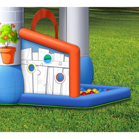 Happy Hop Skákací párty domeček , skákací hrad se skluzavkou a míčky