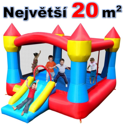 Happy Hop Velký skákací hrad XXL se sluneční clonou Happy Hop 9217N