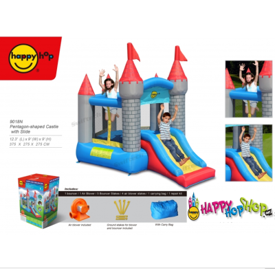 Pětiúhelníkový hrad se skluzavkou happy hop 9018N