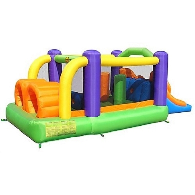 Happy Hop Překážková dráha velká nafukovací hrad s překážkami, tunelem a skluzavkou, happy hop 9063