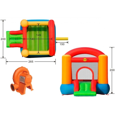 Pestrý Happy Hop skákací hrad se skluzavkou