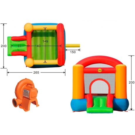 Pestrý Happy Hop skákací hrad se skluzavkou