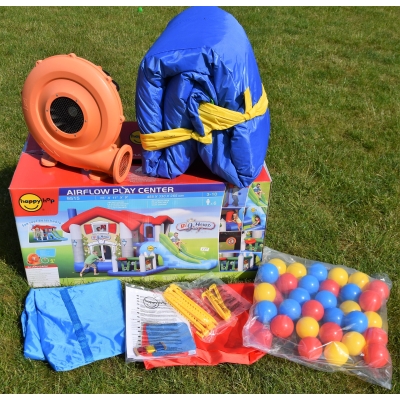 Happy Hop Velký dům 9 v 1 se skluzavkou, velkou skákací plochou a míčky na hraní, happy hop 9515