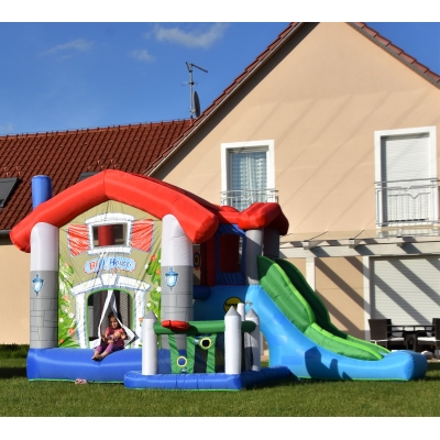 Happy Hop Velký dům 9 v 1 se skluzavkou, velkou skákací plochou a míčky na hraní, happy hop 9515