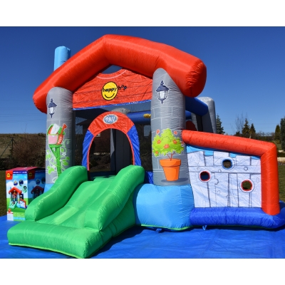 Happy Hop Skákací párty domeček , skákací hrad se skluzavkou a míčky