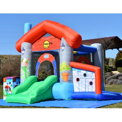 Happy Hop Skákací párty domeček , skákací hrad se skluzavkou a míčky