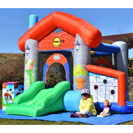 Happy Hop Skákací párty domeček , skákací hrad se skluzavkou a míčky