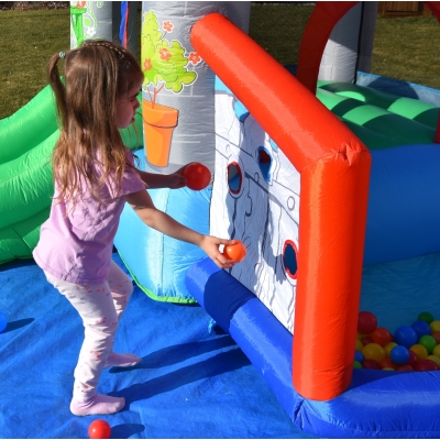 Happy Hop Skákací párty domeček , skákací hrad se skluzavkou a míčky