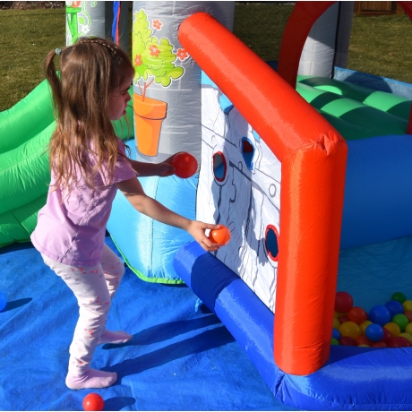 Happy Hop Skákací párty domeček , skákací hrad se skluzavkou a míčky