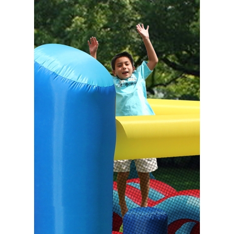 Happy Hop 9163 Fun park skákací hrad s překážkami a skluzavkou Racing Fun Bouncer 