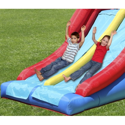 Happy Hop 9163 Fun park skákací hrad s překážkami a skluzavkou Racing Fun Bouncer 