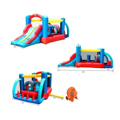 Happy Hop 9163 Fun park skákací hrad s překážkami a skluzavkou Racing Fun Bouncer 