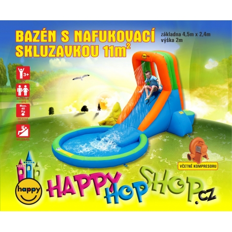 Happy Hop Bazén s velkou nafukovací skluzavkou