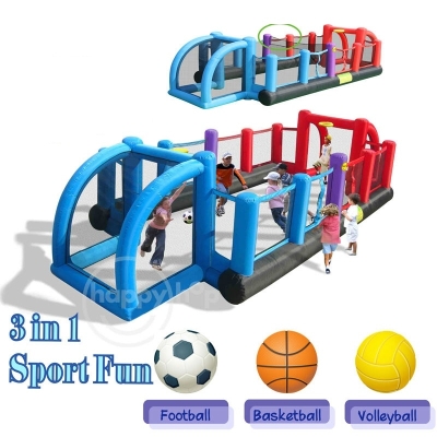 Happy Hop Nafukovací multifunkční hřiště, fotbal, basketbal, volejbal, ragby. Hrací centrum happy hop 9172N