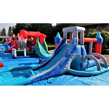 Happy Hop 9261 Velký vodní Rytířský skákací hrad s bazénem