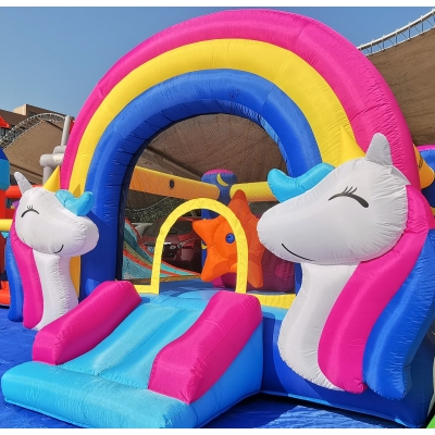 Happy Hop 8004 Půlnoční jednorožec - skákací hrad Fantasy Unicorn Music