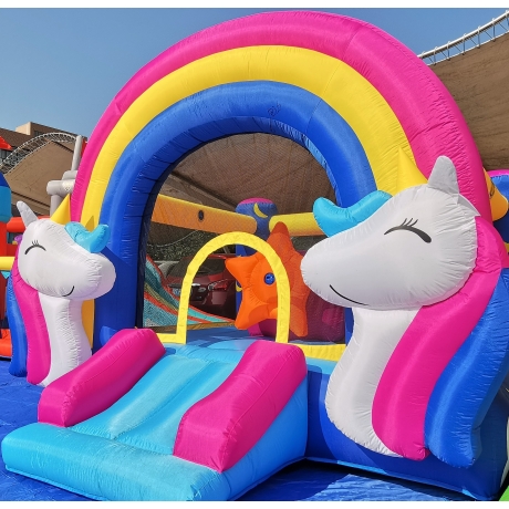 Happy Hop 8004 Půlnoční jednorožec - skákací hrad Fantasy Unicorn Music