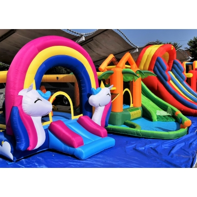 Happy Hop 8004 Půlnoční jednorožec - skákací hrad Fantasy Unicorn Music