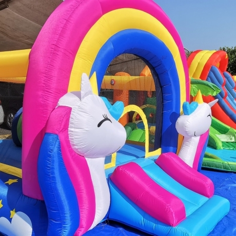 Happy Hop 8004 Půlnoční jednorožec - skákací hrad Fantasy Unicorn Music