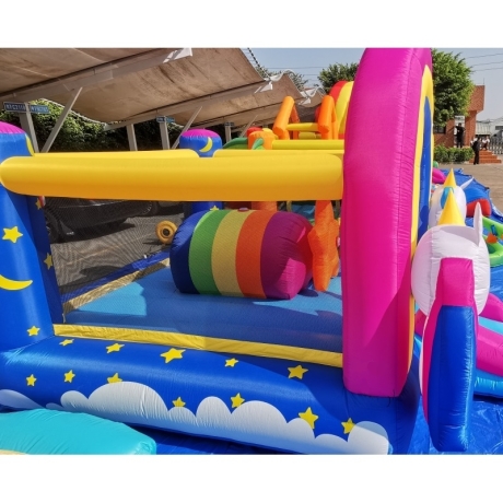 Happy Hop 8004 Půlnoční jednorožec - skákací hrad Fantasy Unicorn Music