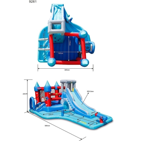 Happy Hop 9261 Velký vodní Rytířský skákací hrad s bazénem