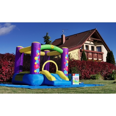 Happy Hop Skákací hrad barevné bublinky se skluzavkou 9201B