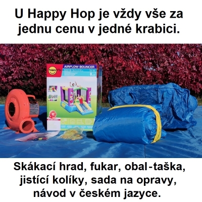 Happy Hop Skákací hrad barevné bublinky se skluzavkou 9201B
