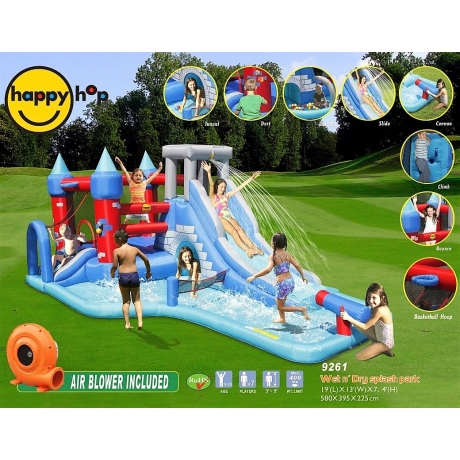 Happy Hop 9261 Velký vodní Rytířský skákací hrad s bazénem