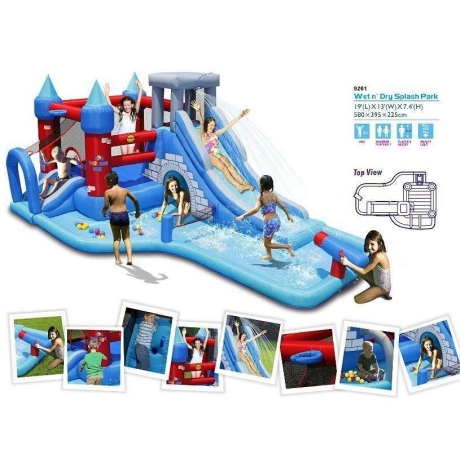 Happy Hop 9261 Velký vodní Rytířský skákací hrad s bazénem