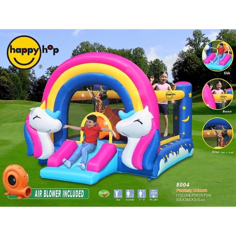Happy Hop 8004 Půlnoční jednorožec - skákací hrad Fantasy Unicorn Music