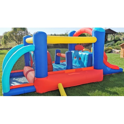 Happy Hop 9163 Fun park skákací hrad s překážkami a skluzavkou Racing Fun Bouncer 