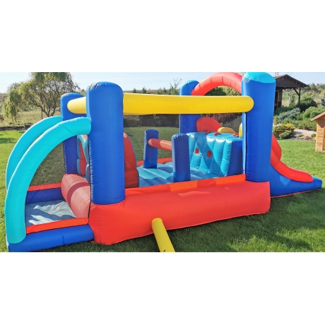 Happy Hop 9163 Fun park skákací hrad s překážkami a skluzavkou Racing Fun Bouncer 